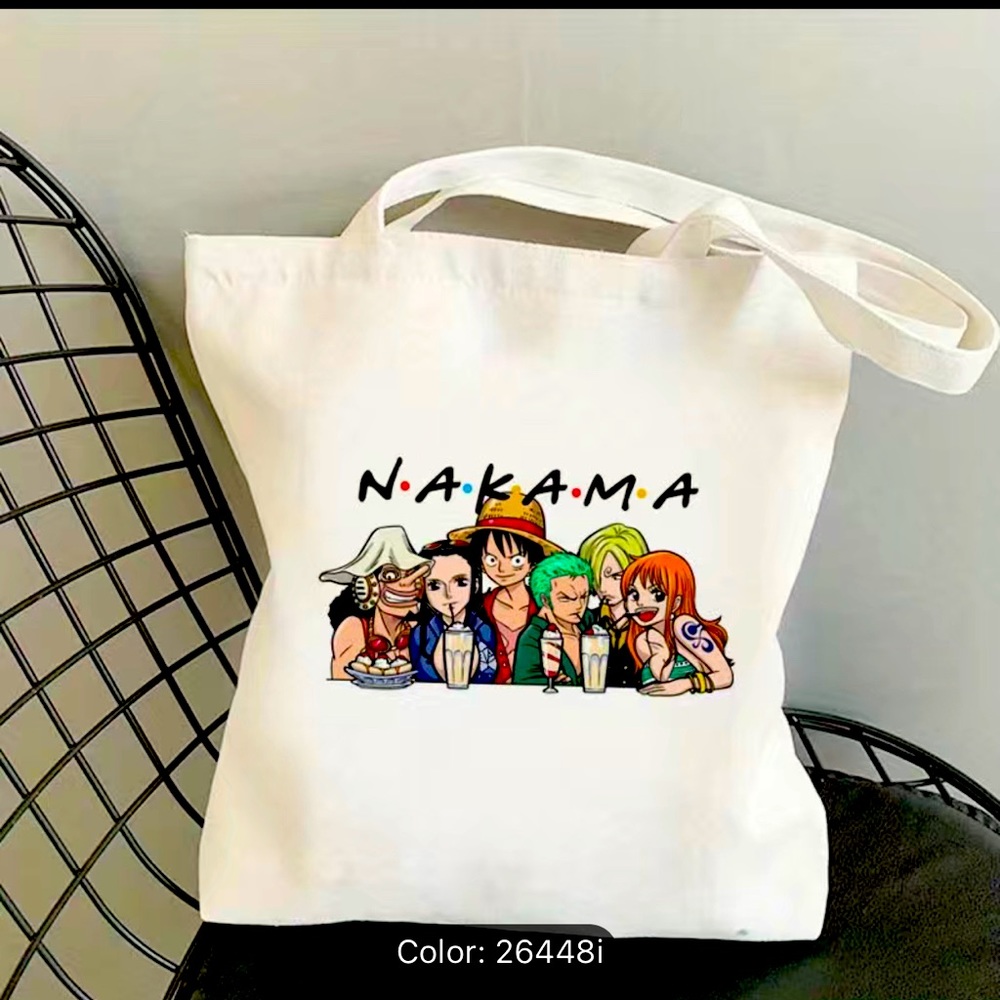 One piece Anime Print Shoulder Bag, Lightweight Shopper Bag,
